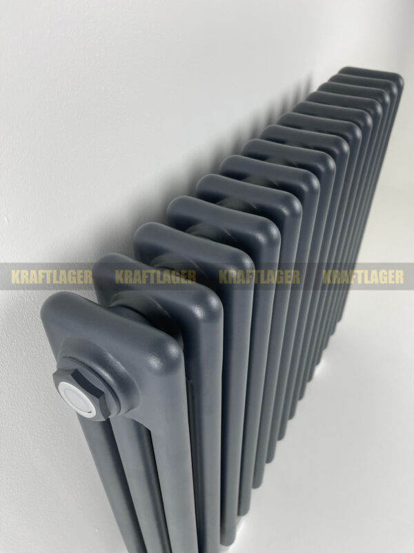 3 kolonnu horizontāls radiators 500 x 650 mm, krāsa - antracīts - Image 4